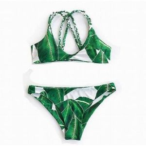 Cupshe Jade Leaves Bikini Set